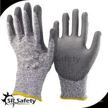 SRSAFETY упорная рабочая перчатка, покрытая PU, белые PU рабочие защитные перчатки
